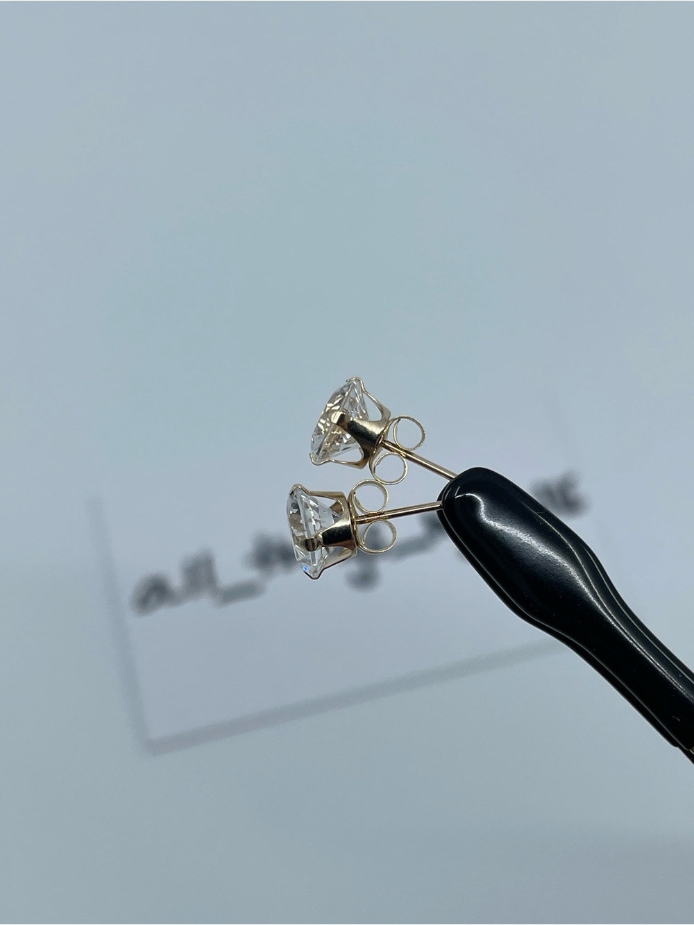 10K Yellow Gold Lab Created White Sapphire Stud Earrings Round Cut 3CTW